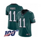 Men's Philadelphia Eagles #11 Carson Wentz Midnight Green Team Color Vapor Untouchable Limited Player 100th Season Football Jersey