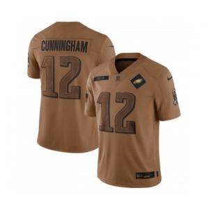 Men's Philadelphia Eagles #12 Randall Cunningham 2023 Brown Salute To Service Limited Football Stitched Jersey