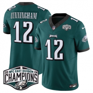 Men's Philadelphia Eagles #12 Randall Cunningham Green 2024 NFC East Champions F.U.S.E. Vapor Untouchable Limited Stitched Football Jersey