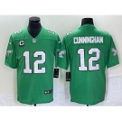 Men's Philadelphia Eagles #12 Randall Cunningham Green C Patch 2023 Vapor Limited Throwback Jersey