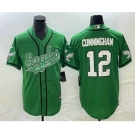 Men's Philadelphia Eagles #12 Randall Cunningham Green Cool Base Stitched Baseball Jersey