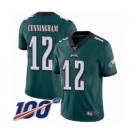 Men's Philadelphia Eagles #12 Randall Cunningham Midnight Green Team Color Vapor Untouchable Limited Player 100th Season Football Jersey