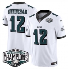 Men's Philadelphia Eagles #12 Randall Cunningham White 2024 NFC East Champions F.U.S.E. Vapor Untouchable Limited Stitched Football Jersey