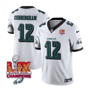 Men's Philadelphia Eagles #12 Randall Cunningham White 2025 Eagles Logo Super Bowl LIX Patch New F.U.S.E. Vapor Limited Football Stitched Jersey