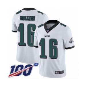 Men's Philadelphia Eagles #16 Mack Hollins White Vapor Untouchable Limited Player 100th Season Football Jersey