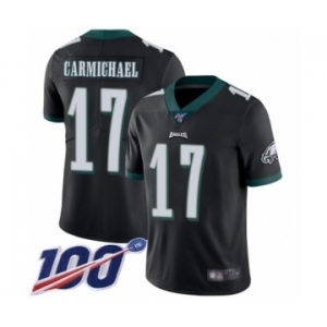 Men's Philadelphia Eagles #17 Harold Carmichael Black Alternate Vapor Untouchable Limited Player 100th Season Football Jersey