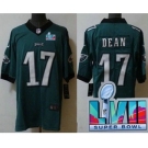 Men's Philadelphia Eagles #17 Nakobe Dean Limited Green Super Bowl LVII Vapor Jersey