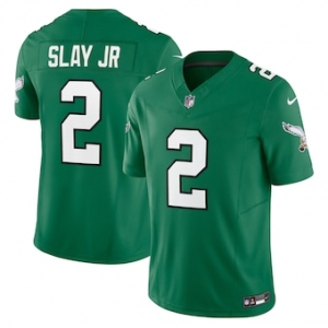 Men's Philadelphia Eagles #2 Darius Slay JR Green 2023 F.U.S.E. Vapor Limited Throwback Jersey