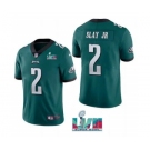 Men's Philadelphia Eagles #2 Darius Slay JR Green Super Bowl LVII Patch Vapor Untouchable Limited Stitched Jersey