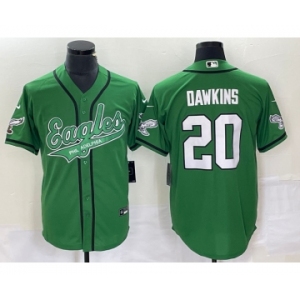 Men's Philadelphia Eagles #20 Brian Dawkins Green Cool Base Stitched Baseball Jersey