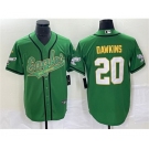 Men's Philadelphia Eagles #20 Brian Dawkins Green Gold Cool Base Baseball Stitched Jersey