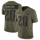 Men's Philadelphia Eagles #20 Brian Dawkins Olive 2025 Salute to Service Limited Football Stitched Jersey