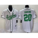 Men's Philadelphia Eagles #20 Brian Dawkins White Cool Base Baseball Stitched Jersey