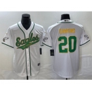 Men's Philadelphia Eagles #20 Brian Dawkins White Gold Cool Base Stitched Baseball Jersey