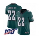 Men's Philadelphia Eagles #22 Sidney Jones Midnight Green Team Color Vapor Untouchable Limited Player 100th Season Football Jersey