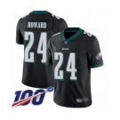 Men's Philadelphia Eagles #24 Jordan Howard Black Alternate Vapor Untouchable Limited Player 100th Season Football Jersey