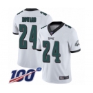 Men's Philadelphia Eagles #24 Jordan Howard White Vapor Untouchable Limited Player 100th Season Football Jersey