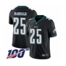 Men's Philadelphia Eagles #25 Tommy McDonald Black Alternate Vapor Untouchable Limited Player 100th Season Football Jersey