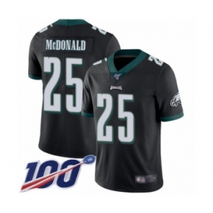 Men's Philadelphia Eagles #25 Tommy McDonald Black Alternate Vapor Untouchable Limited Player 100th Season Football Jersey