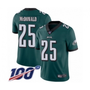 Men's Philadelphia Eagles #25 Tommy McDonald Midnight Green Team Color Vapor Untouchable Limited Player 100th Season Football Jersey