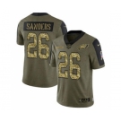 Men's Philadelphia Eagles #26 Miles Sanders 2021 Olive Camo Salute To Service Limited Stitched Football Jersey