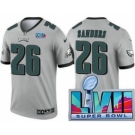 Men's Philadelphia Eagles #26 Miles Sanders Limited Gray Inverted Super Bowl LVII Vapor Jersey