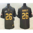 Men's Philadelphia Eagles #26 Saquon Barkley Anthracite Gold 2016 Salute To Service Stitched Nike Limited Jersey