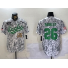 Men's Philadelphia Eagles #26 Saquon Barkley Arctic Camo 2024 Salute to Service Stitched Baseball Jerseys