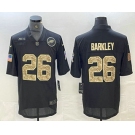 Men's Philadelphia Eagles #26 Saquon Barkley Black Camo 2020 Salute To Service Stitched NFL Nike Limited Jersey