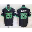 Men's Philadelphia Eagles #26 Saquon Barkley Black FUSE Vapor Limited Throwback Stitched Jersey