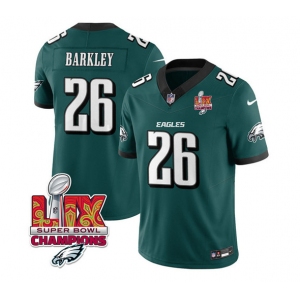 Men's Philadelphia Eagles #26 Saquon Barkley Green 2025 Eagles Logo Super Bowl LIX Patch New F.U.S.E. Vapor Untouchable Limited Football Stitched Jersey