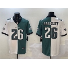 Men's Philadelphia Eagles #26 Saquon Barkley White & Green Split Vapor Untouchable Limited Football Stitched Jersey