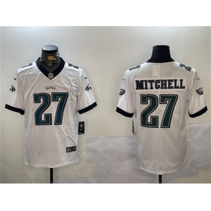 Men's Philadelphia Eagles #27 Quinyon Mitchell White Vapor Untouchable Limited Football Stitched Jersey