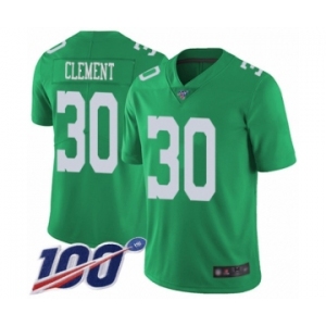 Men's Philadelphia Eagles #30 Corey Clement Limited Green Rush Vapor Untouchable 100th Season Football Jersey