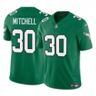 Men's Philadelphia Eagles #30 Quinyon Mitchell Kelly Green 2024 Draft F.U.S.E Vapor Untouchable Throwback Limited Football Stitched Jersey