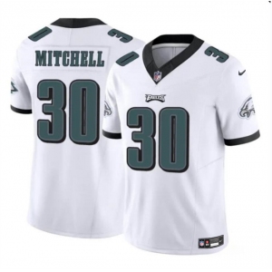 Men's Philadelphia Eagles #30 Quinyon Mitchell White 2024 Draft F.U.S.E Vapor Untouchable Limited Football Stitched Jersey