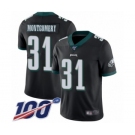 Men's Philadelphia Eagles #31 Wilbert Montgomery Black Alternate Vapor Untouchable Limited Player 100th Season Football Jersey