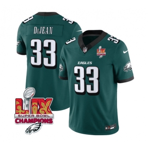 Men's Philadelphia Eagles #33 Cooper DeJean Green 2025 Eagles Logo Super Bowl LIX Patch New F.U.S.E. Vapor Untouchable Limited Football Stitched Jersey