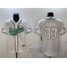 Men's Philadelphia Eagles #33 Cooper DeJean White Cool Base Stitched Baseball Jersey