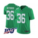 Men's Philadelphia Eagles #36 Brian Westbrook Limited Green Rush Vapor Untouchable 100th Season Football Jersey