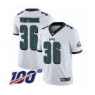 Men's Philadelphia Eagles #36 Brian Westbrook White Vapor Untouchable Limited Player 100th Season Football Jersey