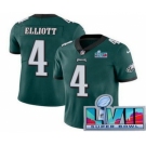 Men's Philadelphia Eagles #4 Jake Elliott Limited Green Super Bowl LVII Vapor Jersey