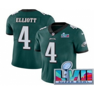 Men's Philadelphia Eagles #4 Jake Elliott Limited Green Super Bowl LVII Vapor Jersey