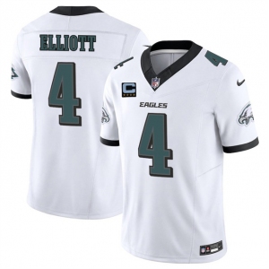 Men's Philadelphia Eagles #4 Jake Elliott White 2025 F.U.S.E. With 4-Star C Patch Vapor Untouchable Limited Stitched Football Jersey