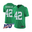 Men's Philadelphia Eagles #42 Andrew Sendejo Limited Green Rush Vapor Untouchable 100th Season Football Jersey