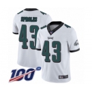 Men's Philadelphia Eagles #43 Darren Sproles White Vapor Untouchable Limited Player 100th Season Football Jersey