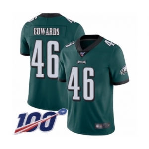 Men's Philadelphia Eagles #46 Herman Edwards Midnight Green Team Color Vapor Untouchable Limited Player 100th Season Football Jersey