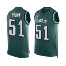 Men's Philadelphia Eagles #51 Zach Brown Limited Midnight Green Player Name & Number Tank Top Football Jersey