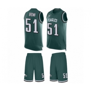 Men's Philadelphia Eagles #51 Zach Brown Limited Midnight Green Tank Top Suit Football Jersey