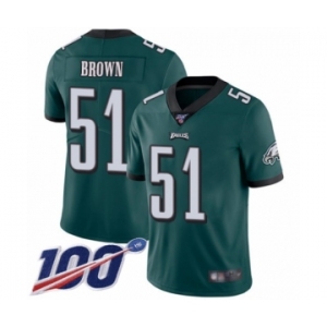 Men's Philadelphia Eagles #51 Zach Brown Midnight Green Team Color Vapor Untouchable Limited Player 100th Season Football Jersey